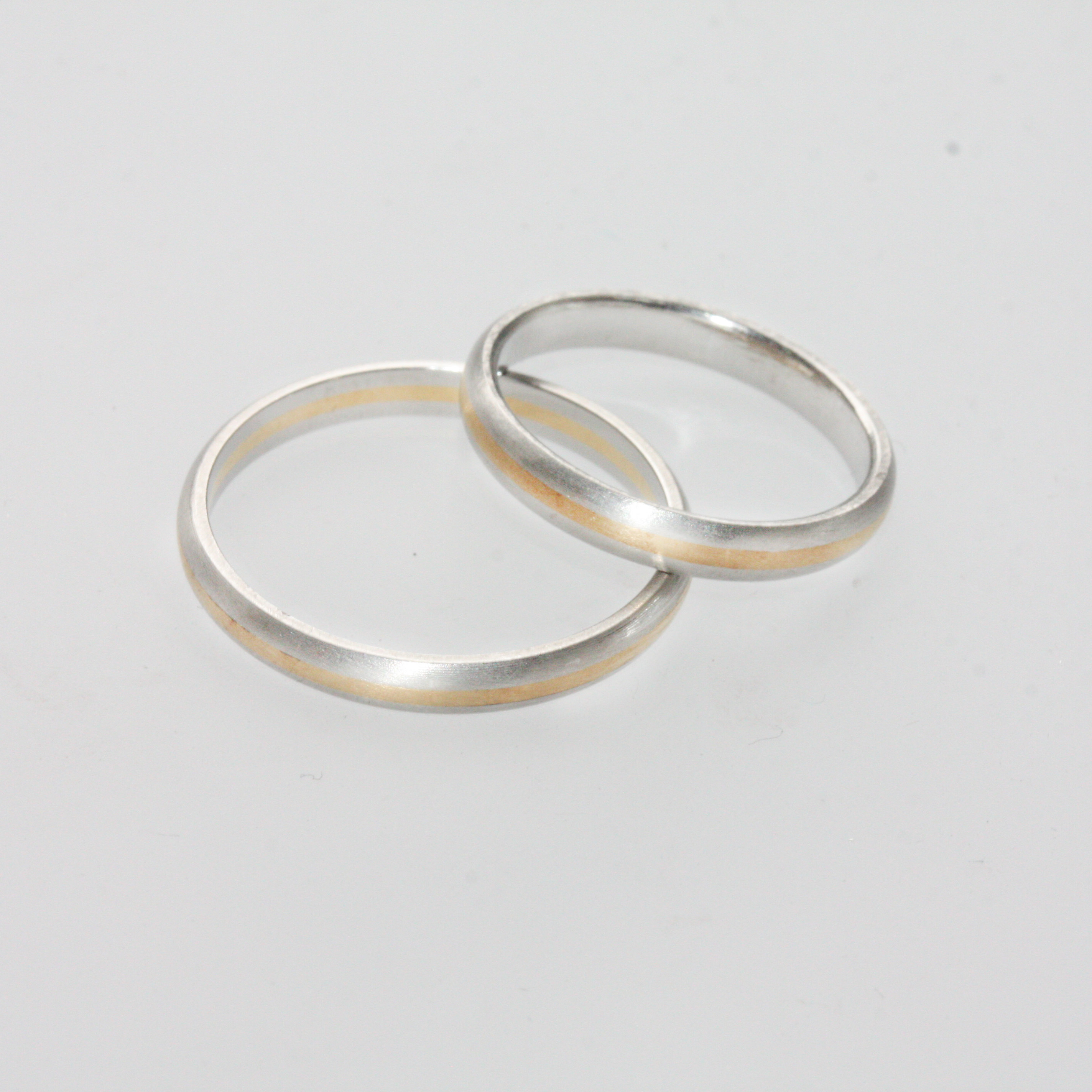 Eheringe Platin mit Feingoldseele